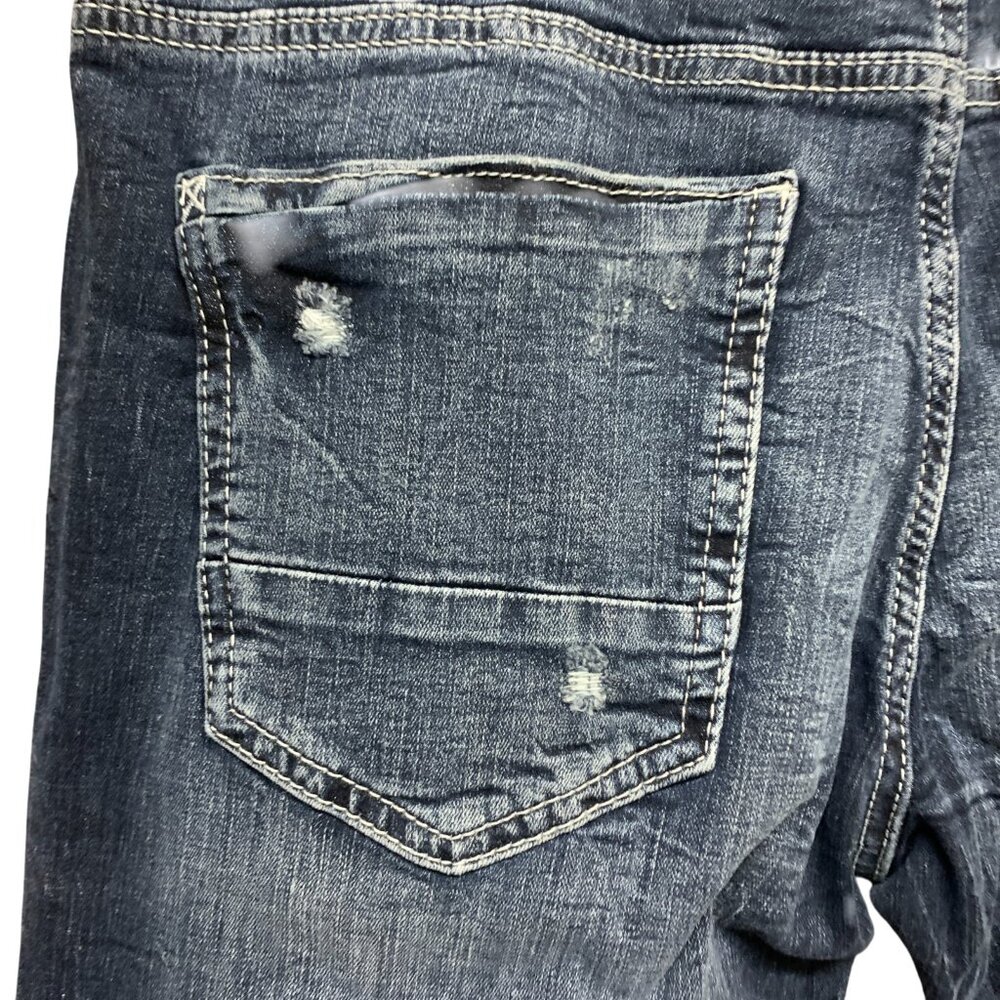 NEW Deperwest Mens 34x34 Seeker‎ Taper Jeans Blue Distressed Denim Stretch - Picture 8 of 16